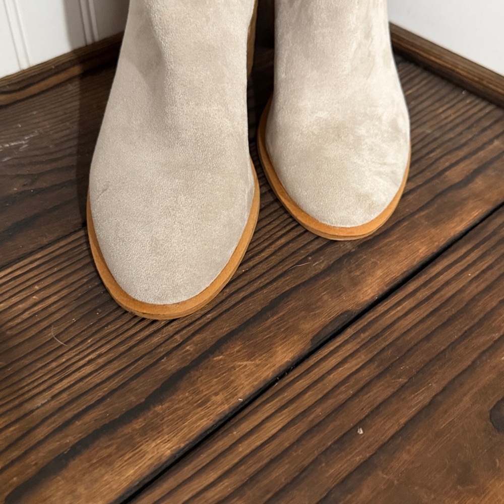 NWT Vici Saint Soft Sueded Tan Block Heel Knee-High Boots - Picture 8 of 11
